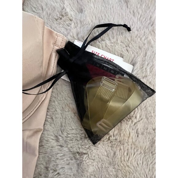 Suit Your Fancy Strapless Mid-Thigh Beige Bodysuit With Adjustable Straps By Spa - Picture 6 of 10